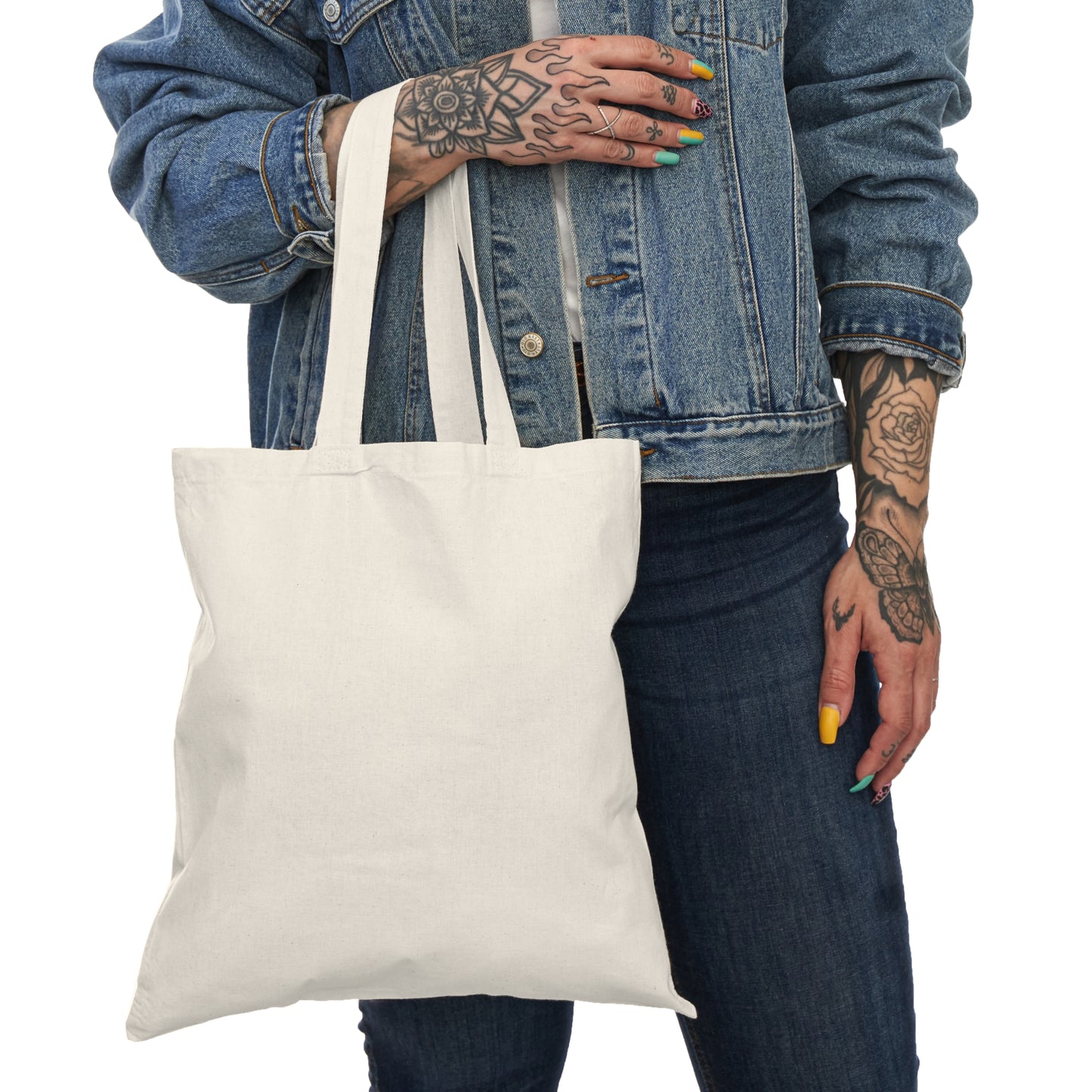 Minimalist Natural Tote Bag with ALG Design – Eco-Friendly Shopping Tote for Everyday Use